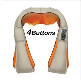 U-vorm Elektrische Shiatsu Nek Schouder Body Massager Infrarood Verwarmde Kneden Auto/Home Massager uit wit