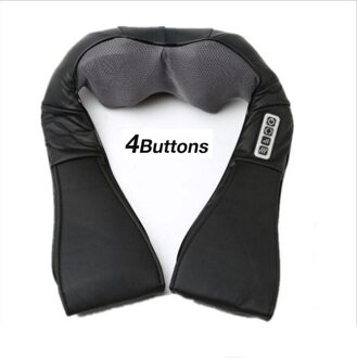 U-vorm Elektrische Shiatsu Nek Schouder Body Massager Infrarood Verwarmde Kneden Auto/Home Massager zwart