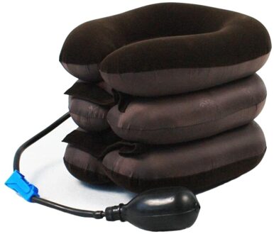 U-vorm Massage Kussen Reizen Vliegtuig Air Opblaasbare Nek Kussens Auto Head Rest Luchtkussen Sleep Thuis Textiel Voor Semi-matte bruin