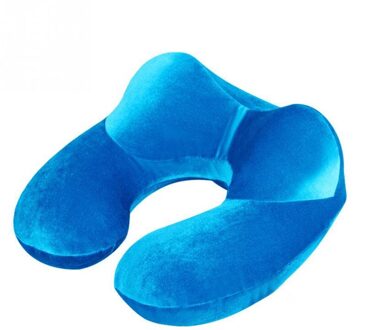 U-vorm Reiskussen Vliegtuig Opblaasbaar Nekkussen Reizen Accessoires 4 Kleuren Comfortabele Kussens Voor Sleep Thuis Textiel lucht blauw