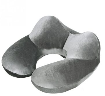 U-vorm Reiskussen Vliegtuig Opblaasbaar Nekkussen Reizen Accessoires 4 Kleuren Comfortabele Kussens Voor Sleep Thuis Textiel zilver grijs