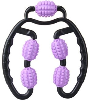 U Vorm Trigger Punt Massage Roller Voor Arm Been Nek Spierweefsel Voor Fitness Gym Yoga Pilates Sport 5 Wiel face Lift Tool 5 wiel paars