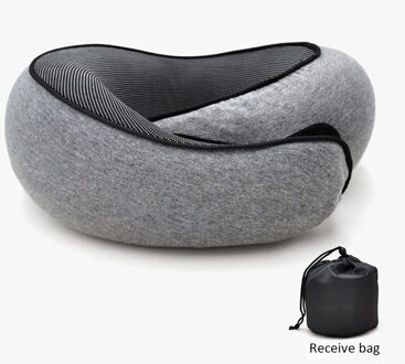 U-Vormig Kussen Reizen Nekkussen Geheugen Katoen Tegemoet Outdoor Reizen Dutje Vliegtuigen Bus Trein Cervicale Kussens Voor Volwassen grijs