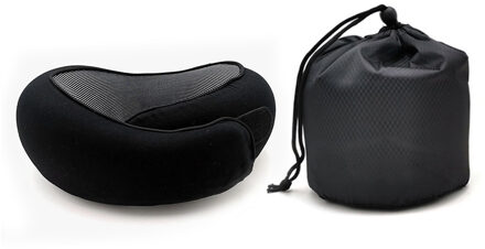 U-Vormig Kussen Reizen Nekkussen Geheugen Katoen Tegemoet Outdoor Reizen Dutje Vliegtuigen Bus Trein Cervicale Kussens Voor Volwassen zwart
