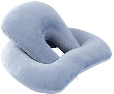 U-Vormige Bureau Dutje Kussen Nek Supporter Zitkussen Hoofdsteun Reizen Nekkussen met Arm Rest grijs
