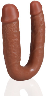 U Vormige Dubbele Dildo 5 / 12,7 cm - Tan