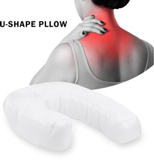 U-vormige Katoenen Kussen Nek Slaap Side Kussen Hold Sleeper Nek Wervelkolom Bescherming Kussens Kussen Wit Gezondheidszorg