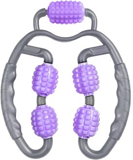U-Vormige Massage Roller Voor Spier Ontspannen Nek Pijnbestrijding Arm Been Afslanken Massager 5 Wiel 360 ° Training Roller paars Roller
