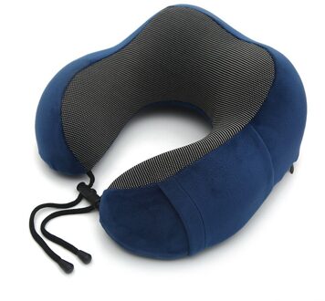 U-vormige Traagschuim Nek Kussens Zachte Reizen Kussen Nek Cervicale Vliegtuig Kussen 30*28*14Cm Cervicale reizen Gezondheidszorg Beddengoed Blauw