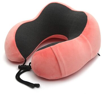 U-vormige Traagschuim Nek Kussens Zachte Reizen Kussen Nek Cervicale Vliegtuig Kussen 30*28*14Cm Cervicale reizen Gezondheidszorg Beddengoed Roze