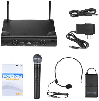 U585A Uhf Draadloze Microfoon Twee Handheld Microfoon Sets Ktv Thuis Draadloze Microfoon Praktische Draagbare Set