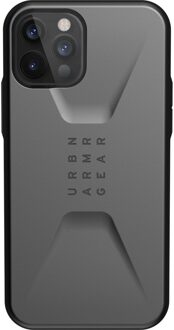 UAG - Civilian backcover hoes - iPhone 12 / iPhone 12 Pro - Zilver + Lunso Tempered Glass