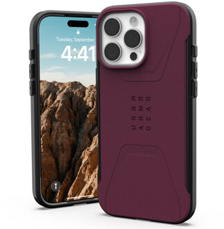uag Civilian Backcover MagSafe voor de Apple iPhone 16 Pro Max - Bordeaux Rood