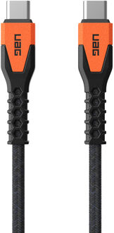 uag Kevlar® Core USB-C naar USB-C oplaadkabel - 1,5 meter - Zwart / Oranje - One size