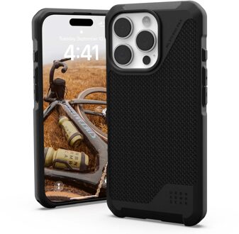 uag Metropolis LT MagSafe Backcover voor de Apple iPhone 16 Pro - Kevlar Black Zwart
