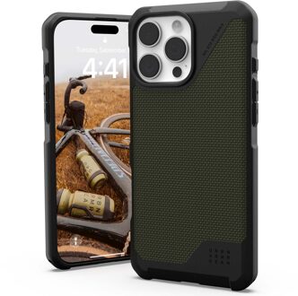 uag Metropolis LT MagSafe Backcover voor de Apple iPhone 16 Pro Max - Kevlar Olive Groen