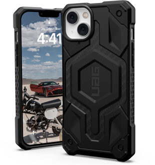 uag Monarch Backcover MagSafe voor de Apple iPhone 14 Plus - Carbon Fiber Zwart