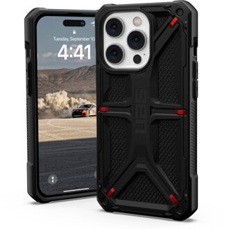 uag Monarch Backcover voor de Apple iPhone 14 Pro - Kevlar Black Zwart