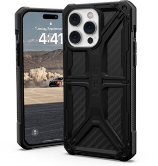 uag Monarch Backcover voor de iPhone 14 Pro Max - Carbon Fiber Zwart