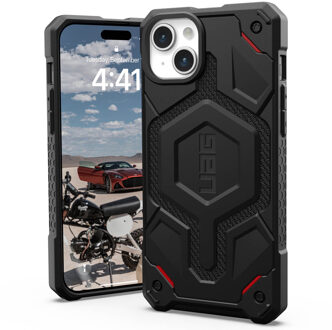 uag Monarch Pro Backcover voor de Apple iPhone 15 Plus - Kevlar Black Zwart