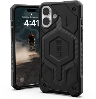 uag Monarch Pro Backcover voor de Apple iPhone 16 Plus - Carbon Fiber Zwart