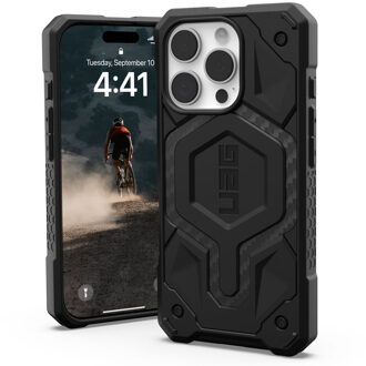 uag Monarch Pro Backcover voor de Apple iPhone 16 Pro - Carbon Fiber Zwart