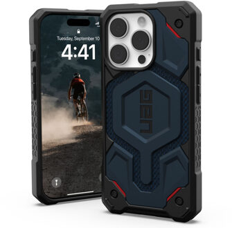 uag Monarch Pro Backcover voor de Apple iPhone 16 Pro - Kevlar Mallard Blauw