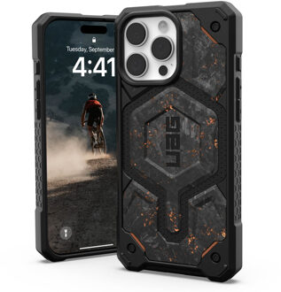 uag Monarch Pro Backcover voor de Apple iPhone 16 Pro Max - Forged Carbon Zwart