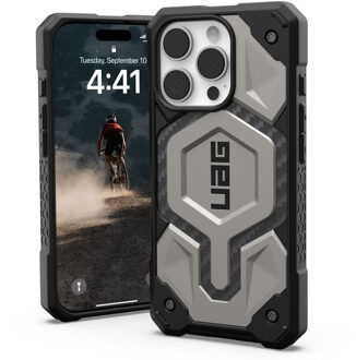 uag Monarch Pro Backcover voor de Apple iPhone 16 Pro - Titanium Zilver