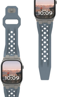 uag Monarch Siliconenbandje voor de Apple Watch | 44/45/46/49 mm - Cloud Blue/Titanium Meerkleurig - 49 mm