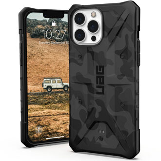 uag Pathfinder backcover hoes - iPhone 13 - Camouflage Grijs + Lunso Tempered Glass Zwart, Grijs