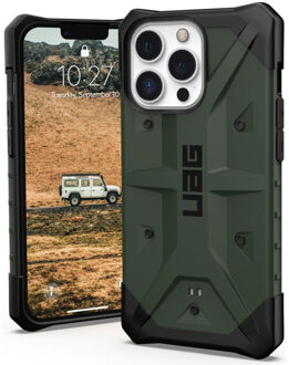 uag Pathfinder backcover hoes - iPhone 13 Pro - Groen + Lunso Tempered Glass