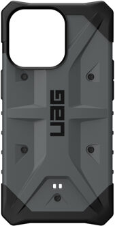 uag Pathfinder backcover hoes - iPhone 13 Pro - Zilver + Lunso Tempered Glass