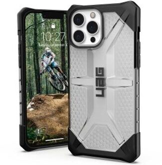 uag Plasma backcover hoes - iPhone 13 Pro Max - Zilver + Lunso Tempered Glass Grijs