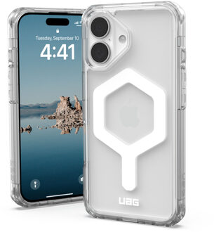 uag Plyo Backcover MagSafe voor de Apple iPhone 16 - Ice White Transparant