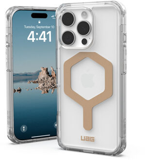 uag Plyo Backcover MagSafe voor de Apple iPhone 16 Pro - Ice Gold Transparant