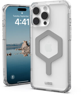 uag Plyo Backcover MagSafe voor de Apple iPhone 16 Pro Max - Ice / Silver Transparant