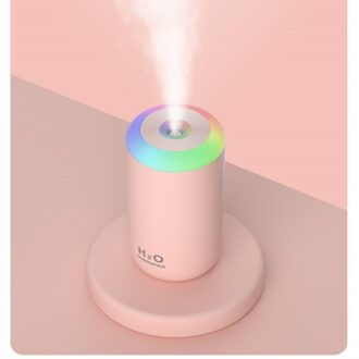 Uareliffe Luchtbevochtiger 350Ml Usb Mini Mute Bevochtiging Nano Mist Sfeer Maker Met Kleurrijke Starry Lamp Voor Thuis Auto roze
