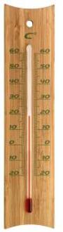 Ubbink Binnen/buiten thermometer bamboe 4,5 x 20 cm