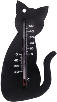 Ubbink Nature Buitenthermometer - zwart - kat - 15 cm - buiten thermometer - Buitenthermometers