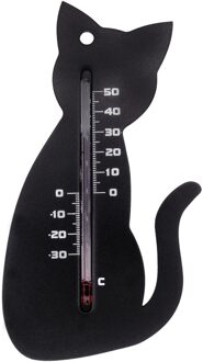 Ubbink Nature Thermometer kat/poes - zwart - 15 cm - kunststof - binnen/buiten