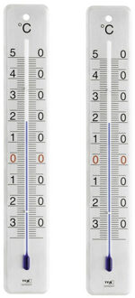 Ubbink Set van 2x kunststof thermometer voor binnen en buiten 28 cm
