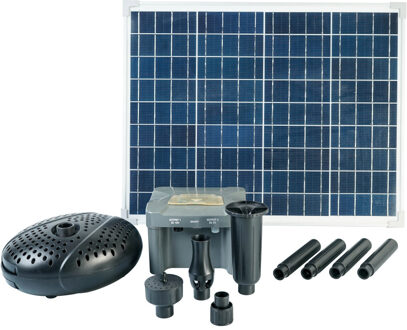 Ubbink SolarMax 2500 set met zonnepaneel, pomp en accu Zwart