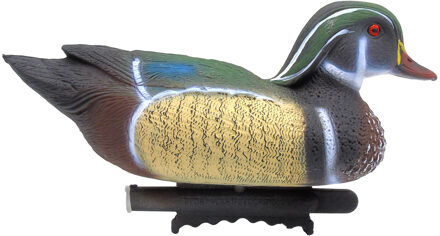 Ubbink Tuin vijverdecoratie vogel/dierenbeeld Carolina eend woerd - drijvend - kunststof - 17 x 30 cm