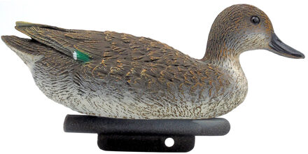 Ubbink Tuin vijverdecoratie vogel/dierenbeeld Wintertaling eend - drijvend - kunststof - 14,5 x 29,5 cm