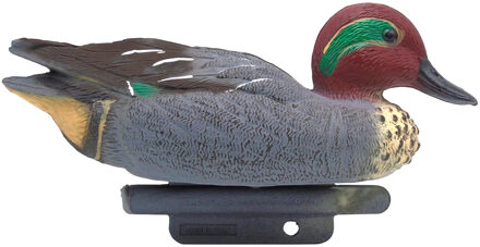 Ubbink Tuin vijverdecoratie vogel/dierenbeeld Wintertaling eend - kunststof - 14,5 x 28,5 cm - Tuinbeelden Multikleur