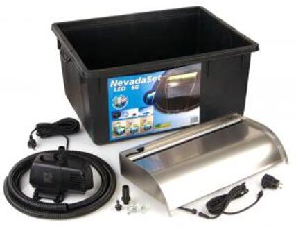 Ubbink Waterval met LED's Nevada 60 cm roestvrij staal Zwart