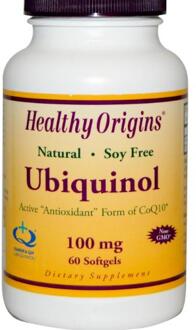 Ubiquinol Soja-vrije formule, 100 mg (60 Softgels) - Healthy Origins