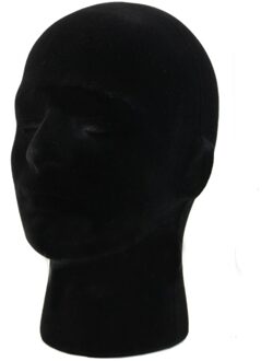 Uesh-Man Styrofoam Foam Mannequin Oefenpop Head Model Pruiken Bril Cap Display Stand Zwart