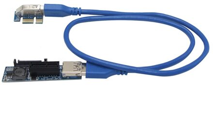 UEX101 Pci-E X1 Om X1 Extension Riser Card Adapter Met USB3.0 Kabel